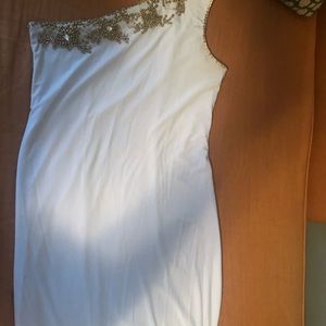 White long dress, beaded top